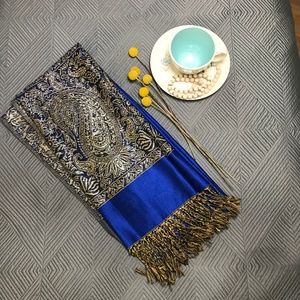 Royal Blue Moroccan Pashmina